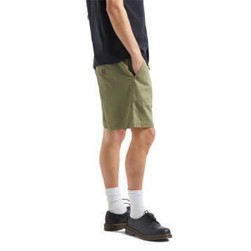 Brixton Surplus Vintage Wash Herringbone Shorts - Washed Olive Green