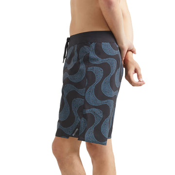 Brixton Blitz 19 Boardshorts - Black/Future Grey Warped Tile
