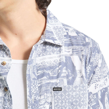 Brixton Charter Print Shirt - Navy/White Collage