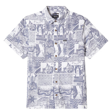 Brixton Charter Print Shirt - Navy/White Collage