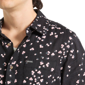 Brixton Charter Slub Shirt - Black/Pink