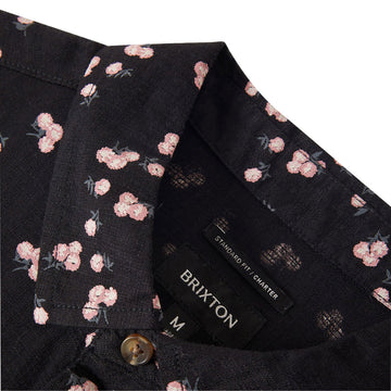 Brixton Charter Slub Shirt - Black/Pink