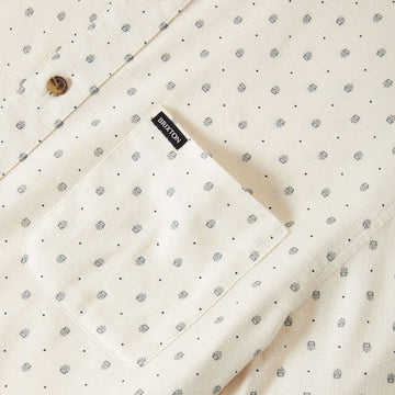 Brixton Charter Slub Shirt - Off White Micro Geo