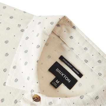 Brixton Charter Slub Shirt - Off White Micro Geo