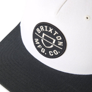 Brixton Crest C Mp Snapback Hat - Black/Off White