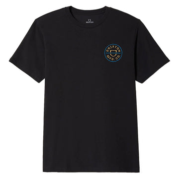 Brixton Crest II T-Shirt - Black/Copper/Medium Blue