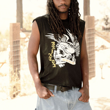 Brixton Wolcott Worn In Boxy Muscle Tank Top - Black