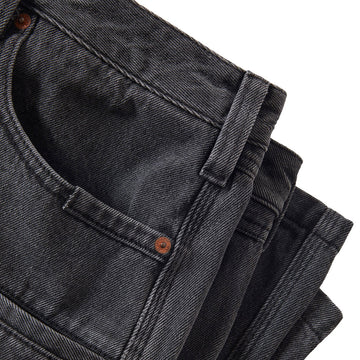 Brixton Builders Carpenter Baggy Shorts - Washed Black Denim