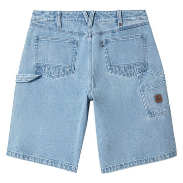 Brixton Builders Carpenter Baggy Shorts - Washed Blue Denim