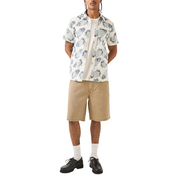 Brixton Charter Print Shirt - Off White Pineapple