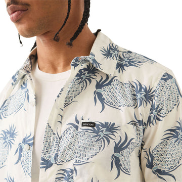 Brixton Charter Print Shirt - Off White Pineapple