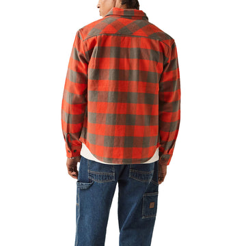 Brixton Bowery Heavyweight Flannel Shirt - Washed Red/Grey