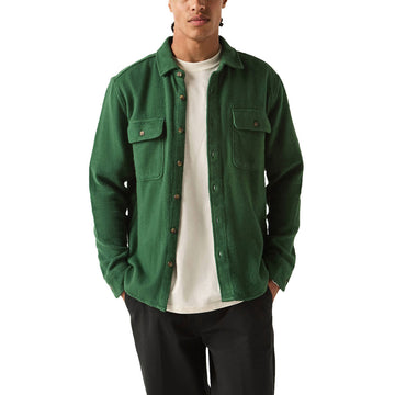 Brixton Bowery Textured Twill Over Shirt - Primal Green