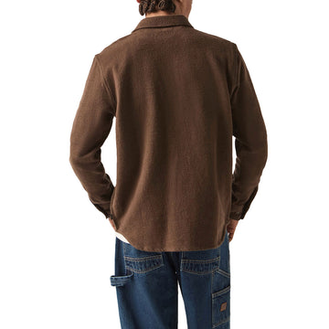 Brixton Bowery Textured Twill Over Shirt - Walnut Brown