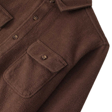 Brixton Bowery Textured Twill Over Shirt - Walnut Brown