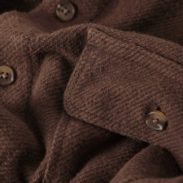 Brixton Bowery Textured Twill Over Shirt - Walnut Brown