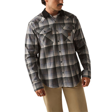 Brixton Bowery Builders Ranch Perf Flannel Shirt - Black/Navy