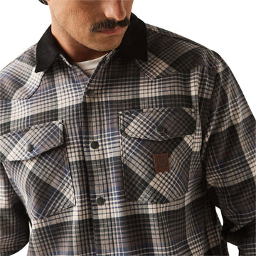 Brixton Bowery Builders Ranch Perf Flannel Shirt - Black/Navy