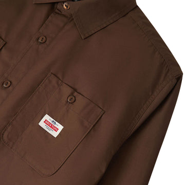 Brixton Trademark Long Sleeve Woven Shirt - Walnut Brown
