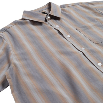Brixton Cru Shirt - Charcoal Shadow Stripe