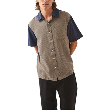 Brixton Cru Woven Shirt - Classic Navy Color Blocked