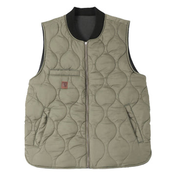 Brixton Builders Abraham Rev Vest Jacket - Black/Olive Surplus
