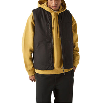 Brixton Builders Abraham Rev Vest Jacket - Black/Olive Surplus