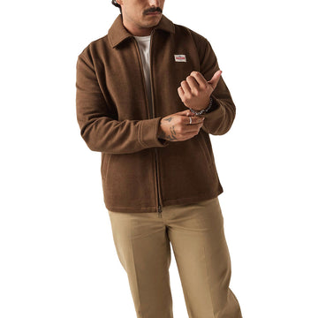 Brixton Trademark Zip Flannel Jacket - Heathered Brown