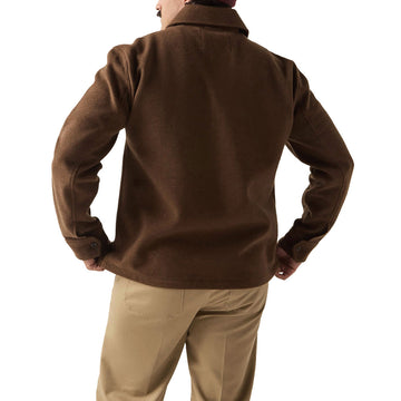 Brixton Trademark Zip Flannel Jacket - Heathered Brown