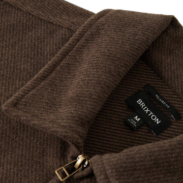 Brixton Trademark Zip Flannel Jacket - Heathered Brown