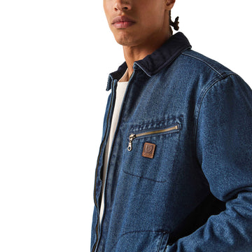 Brixton Mechanic Garage Zip Lined Jacket - Rinse Denim