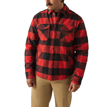 Brixton Durham Lined Jacket - Red/Black Buffalo Plaid