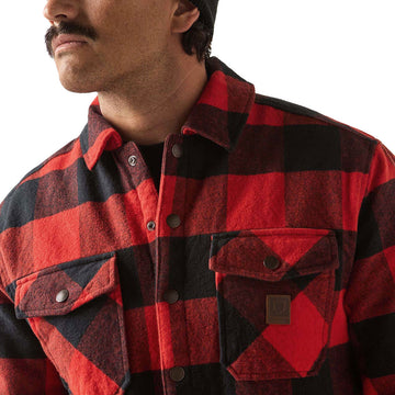 Brixton Durham Lined Jacket - Red/Black Buffalo Plaid