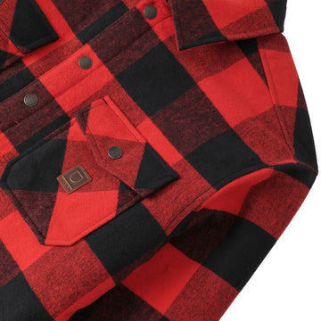 Brixton Durham Lined Jacket - Red/Black Buffalo Plaid