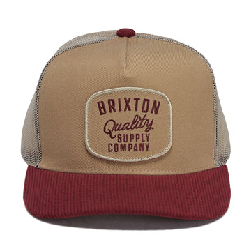 Brixton Hubal C Mp Trucker Hat - Oatmeal/Dark Brick Corduroy