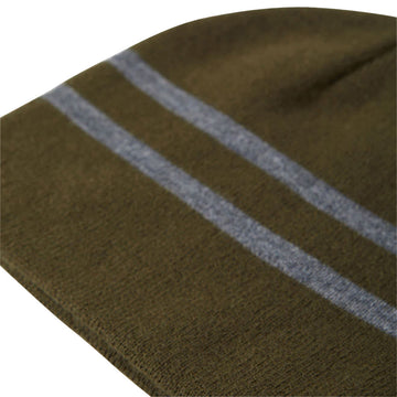 Brixton Skully Beanie - Dark Olive/Heather Grey Stripe