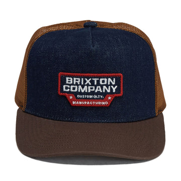 Brixton Reeves Trucker Hat - Washed Denim/Caramel