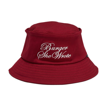 Brixton Burger She Wrote Bucket Hat - Burgundy
