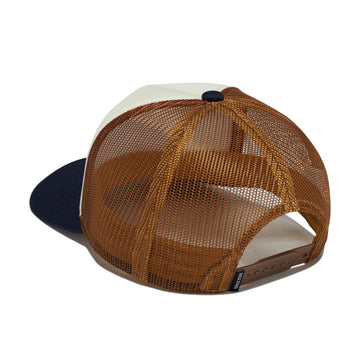 Brixton Mid Century Ranch Trucker Hat - Off White/Washed Navy/Caramel