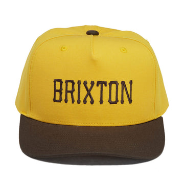 Brixton Homerun Snapback Hat - Golden Hour/Walnut Brown