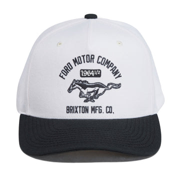 Brixton x Ford Mustang Snapback Hat - Wimbledone White/Burnt Rubber