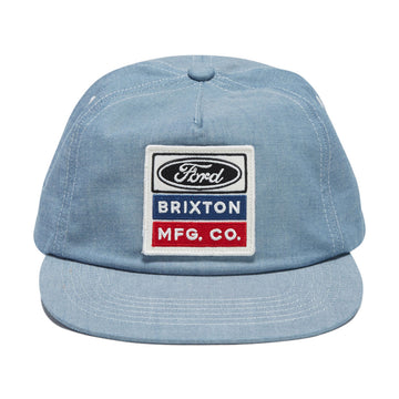 Brixton x Ford Service Dept Snapback Hat - Blue Chambray