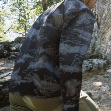Brixton Journey Lightweight Long Sleeve Woven Shirt - Black Camo