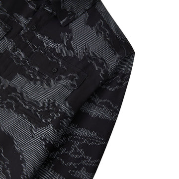 Brixton Journey Lightweight Long Sleeve Woven Shirt - Black Camo