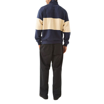 Brixton Danville Quarter Zip Fleece Sweatshirt - Navy/Whitecap