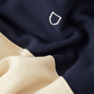Brixton Danville Quarter Zip Fleece Sweatshirt - Navy/Whitecap