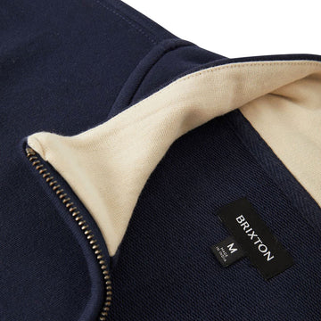 Brixton Danville Quarter Zip Fleece Sweatshirt - Navy/Whitecap