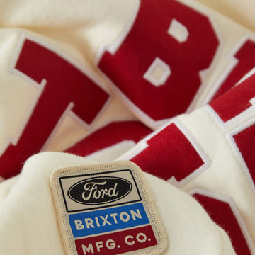 Brixton x Ford Built Tough Crew Sweatshirt - Wimbledon White