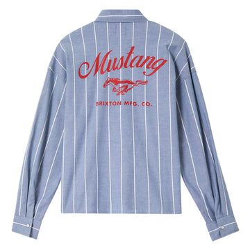 Brixton x Ford Mustang Sally Long Sleeve Shirt - Blue Chambray/Stripe
