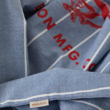 Brixton x Ford Mustang Sally Long Sleeve Shirt - Blue Chambray/Stripe